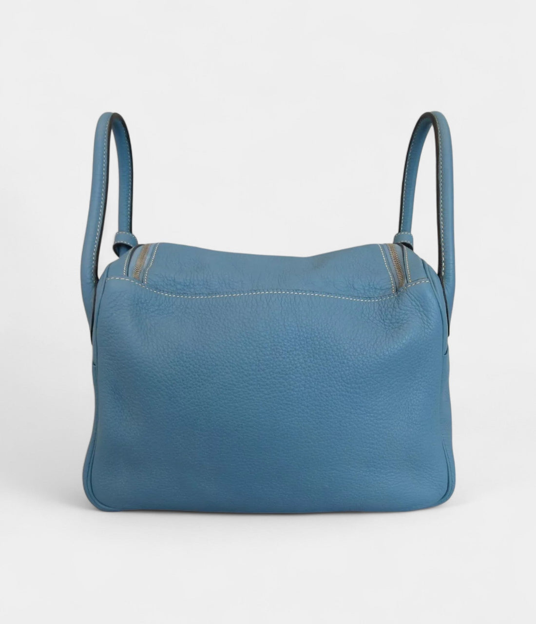 Hermes Lindy 30 Taurillon Clemence Shoulder Bag Blue Jean