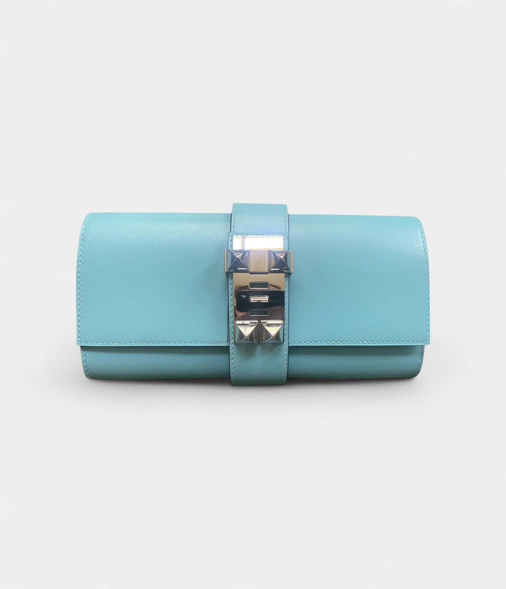 Hermès Médor Blue Leather Clutch Bag