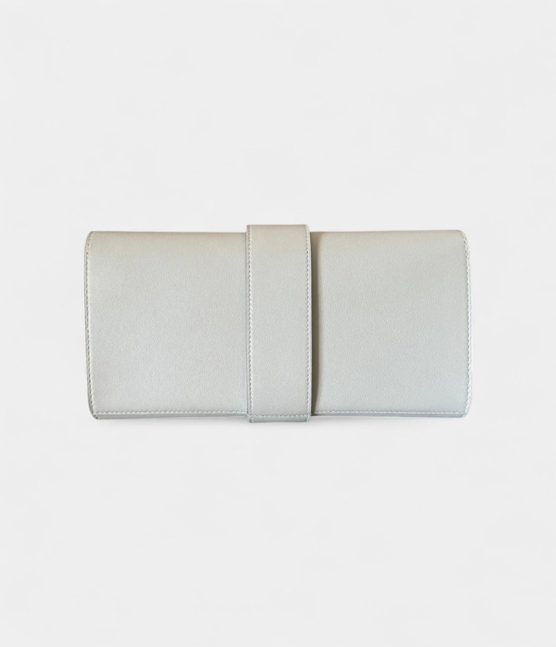 Hermès Médor Grey Leather Clutch Bag