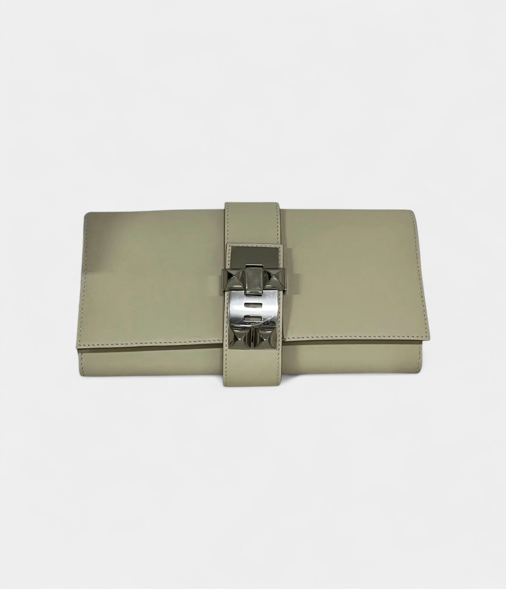 Hermès Médor Leather Beige Clutch Bag