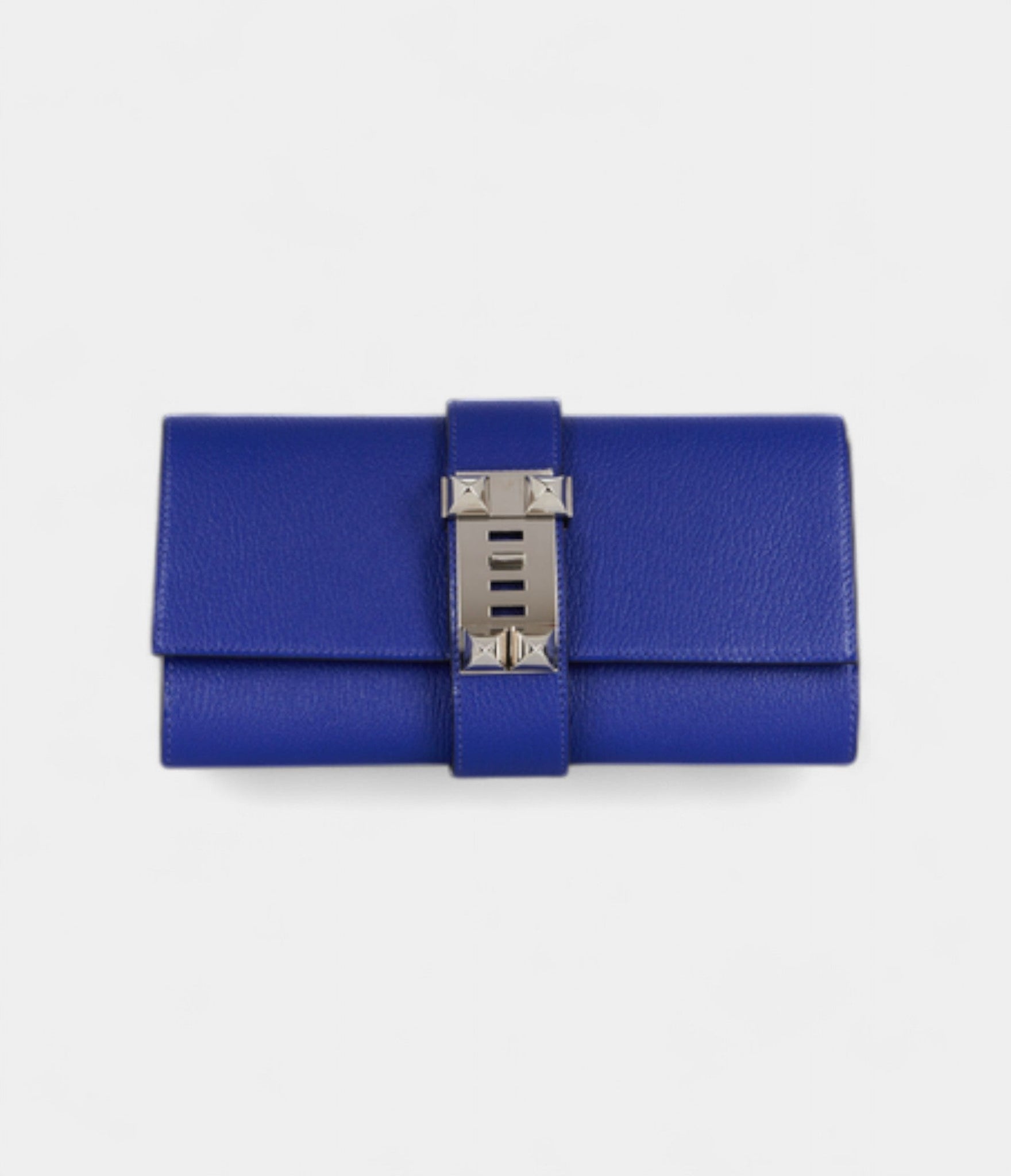 Hermès Médor Leather Blue Clutch Bag