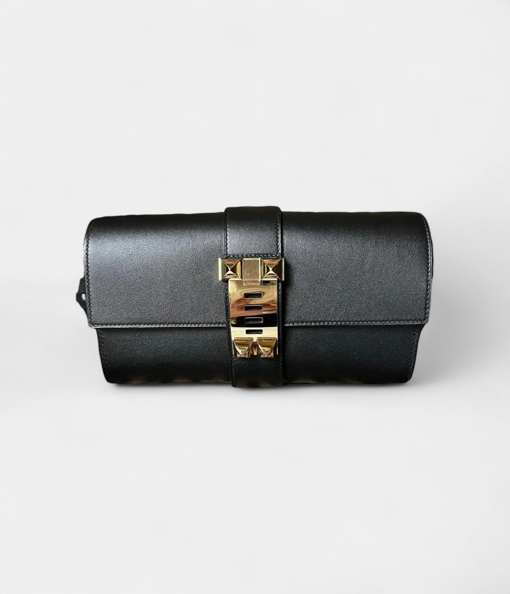 Hermès Médor Leather Clutch Black Bag