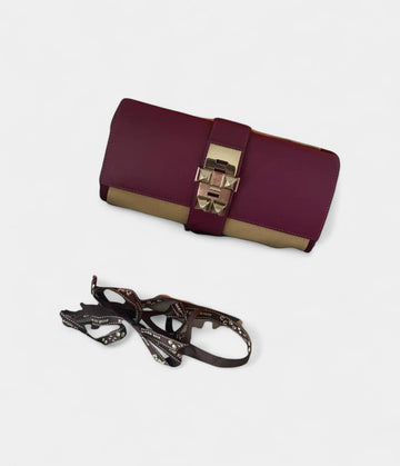 Hermès Médor Leather Clutch Purple Bag