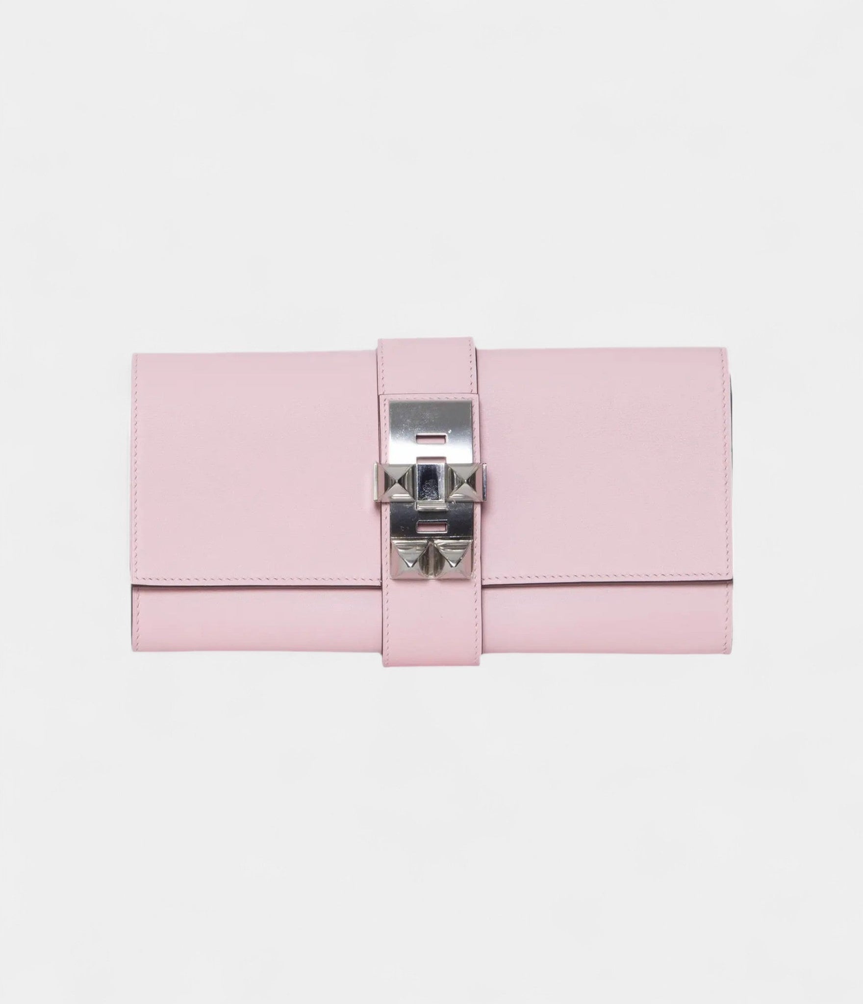Hermès Médor Leather Pink Clutch Bag