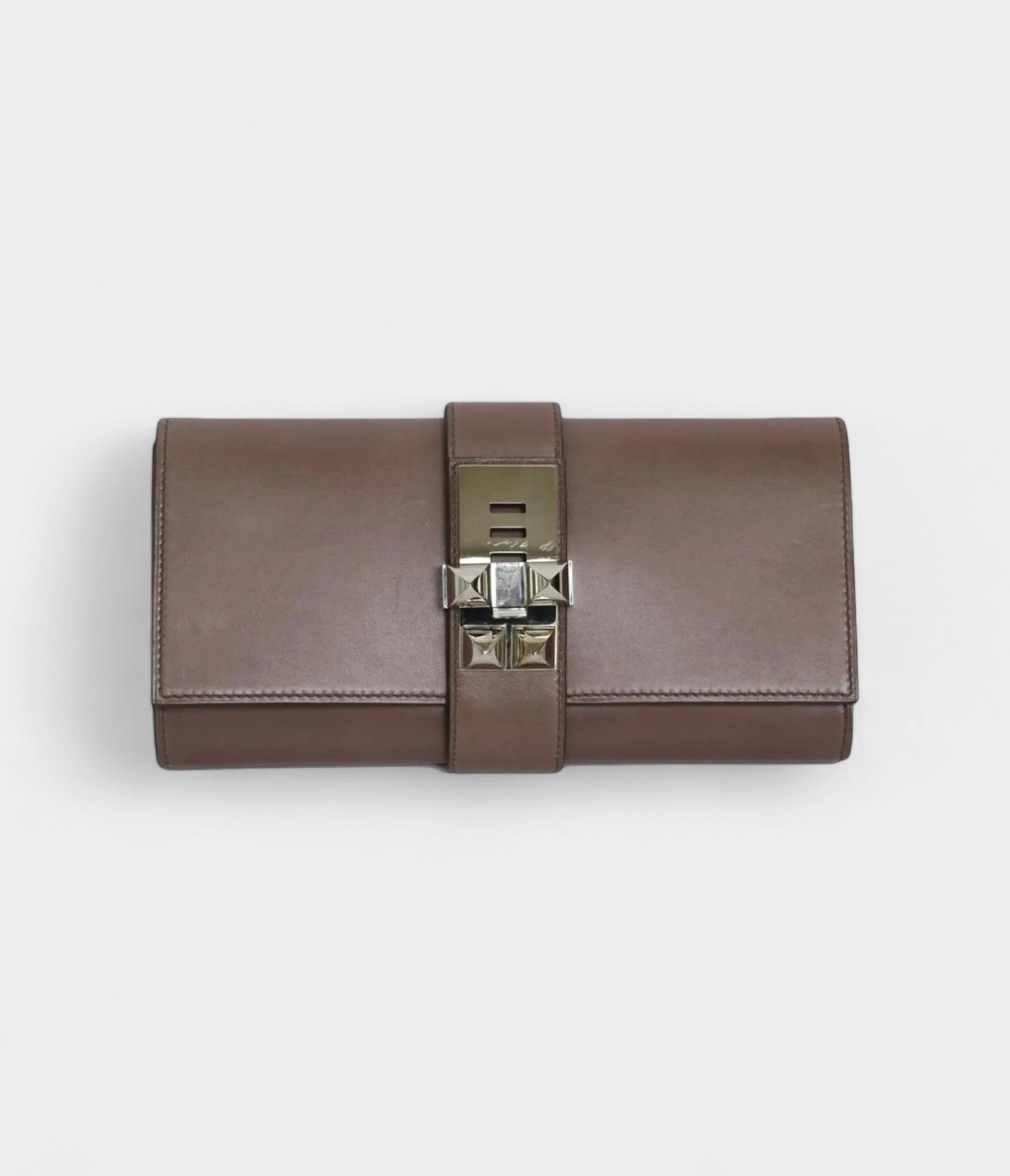 Hermès Médor Leather Purple Clutch Bag