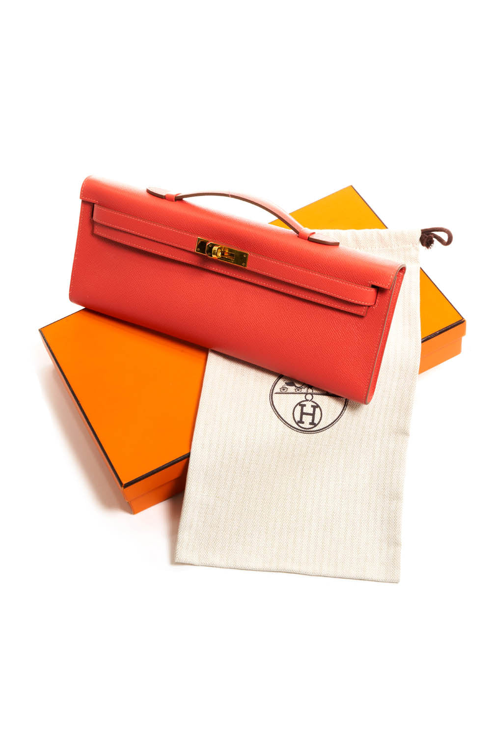 Hermes Kelly Cut Epsom Rose Jaipur Clutch 2015