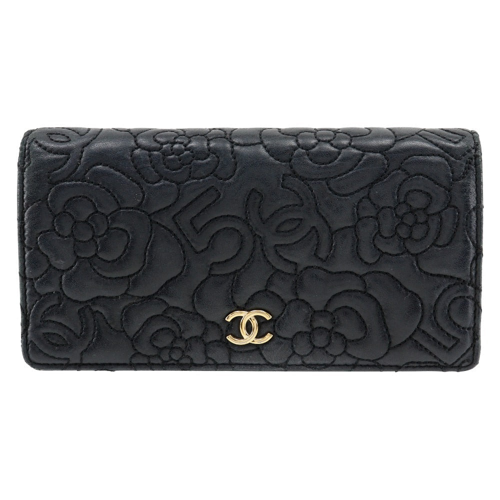 Chanel Camellia No.5 Long Wallet Leather Long Wallet A70620 in New Condition