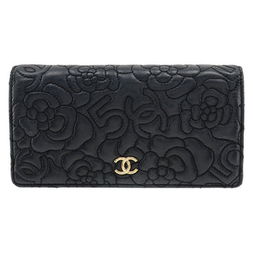 Chanel Camellia No.5 Long Wallet Leather Long Wallet A70620 in New Condition