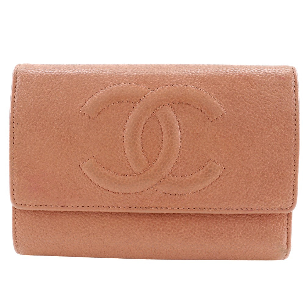 Chanel Caviar Trifold Wallet Leather Short Wallet in New Condition