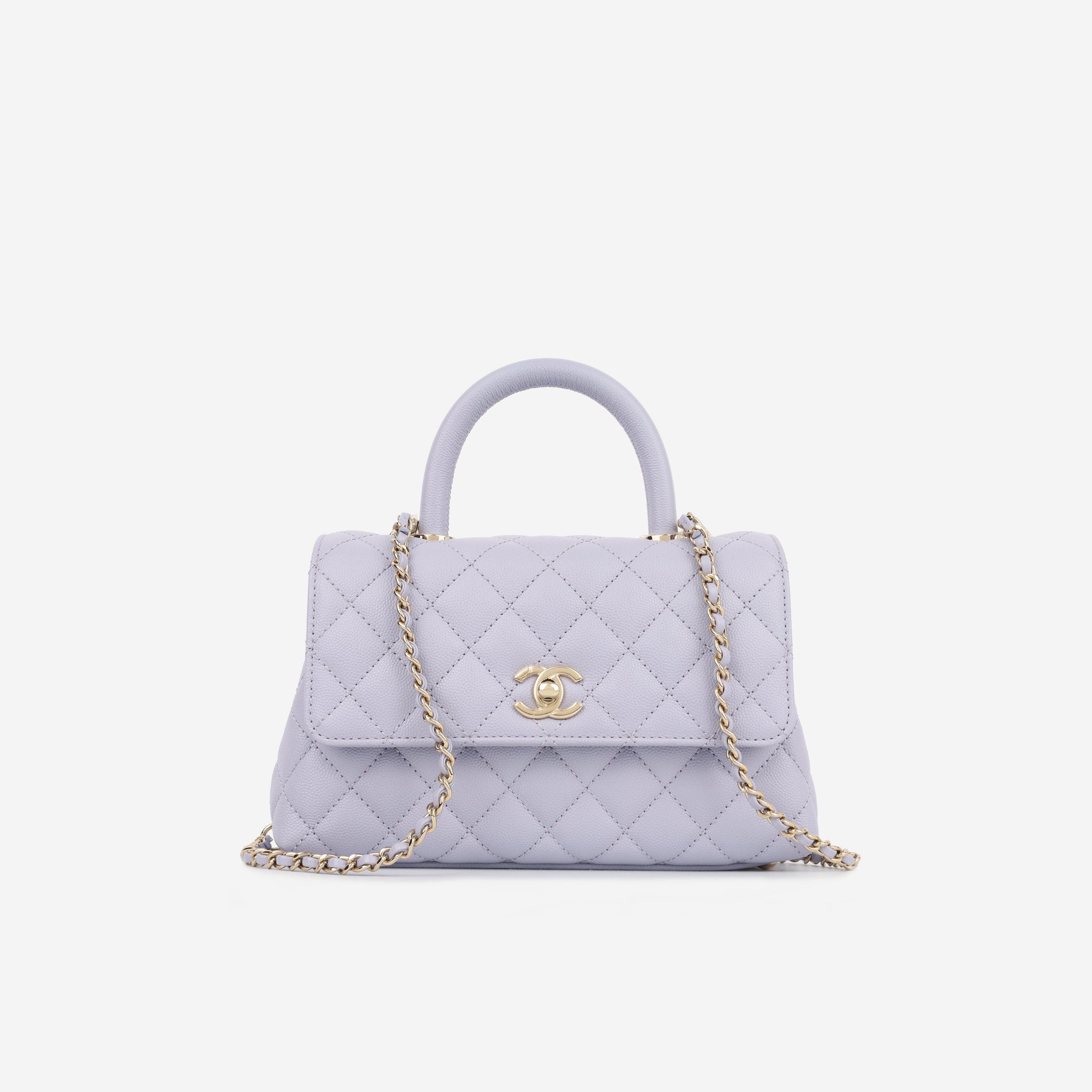 Chanel Small Coco Handle Lavender Caviar