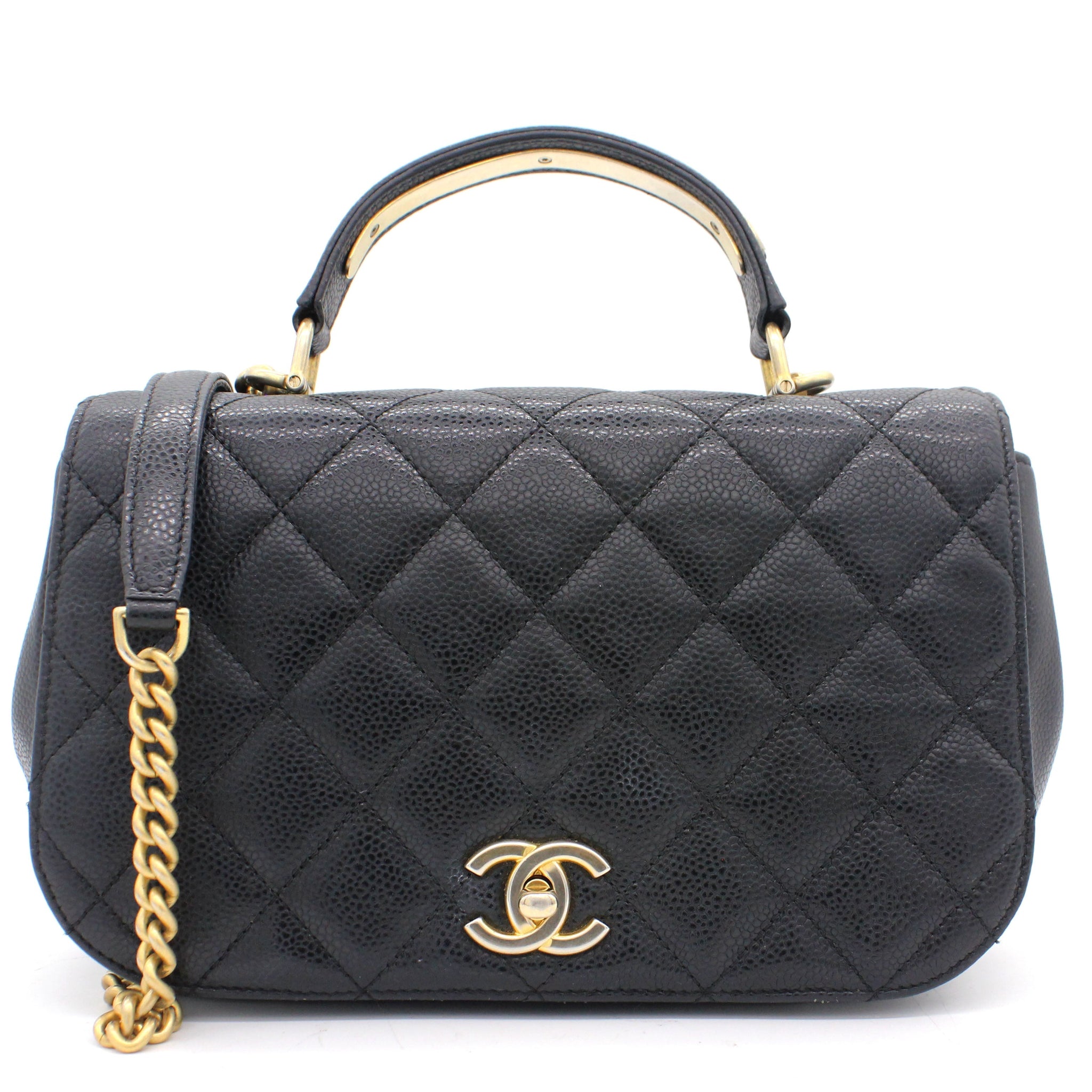 Chanel Caviar Carry Around Flap Bag Black