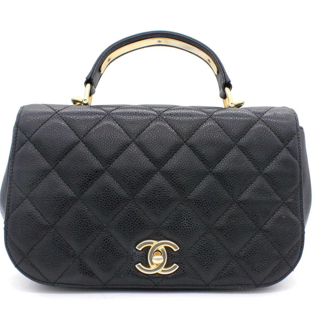 Chanel Caviar Carry Around Flap Bag Black