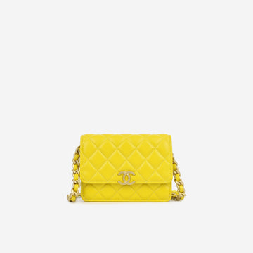 Chanel Seasonal Lacquer Chain Flap Yellow