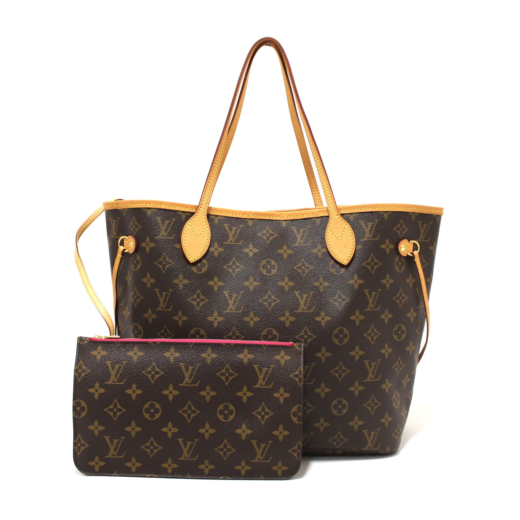 Louis Vuitton Classic Monogram Neverfull MM Tote Shoulder Bag