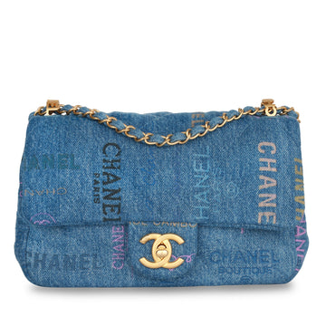 Chanel Small Flap Bag Denim Logo