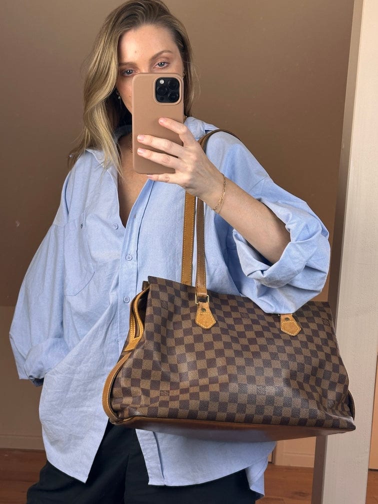 Vintage Louis Vuitton 100th Anniversary Damier Ebene Columbine Tote Bag