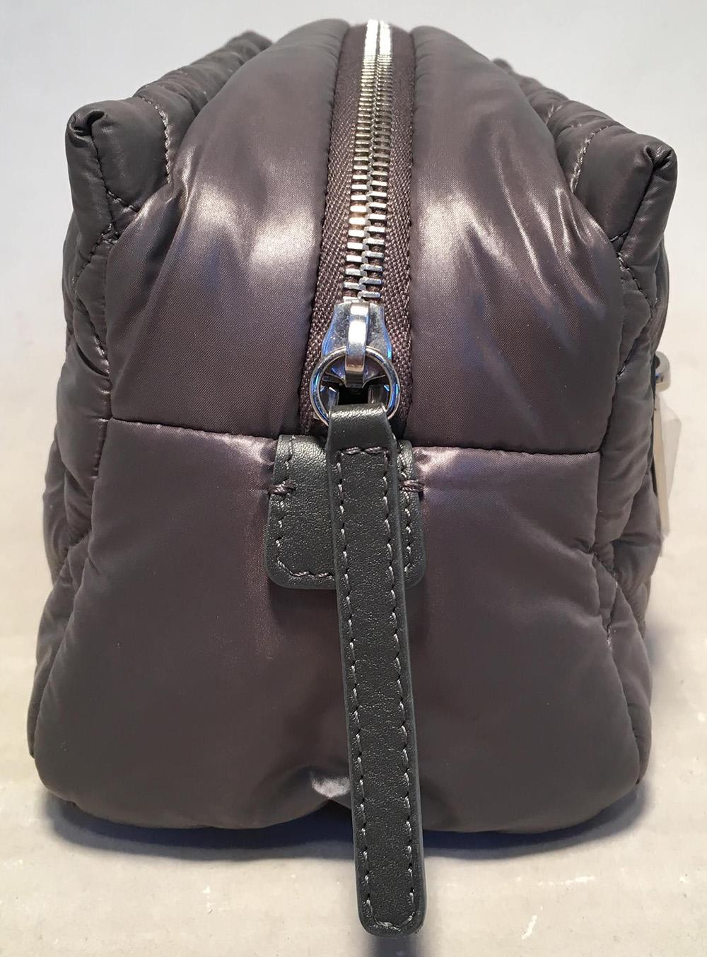 Top Quality Chanel Grey Quilted Nylon Travel Accessories Cosmetic Pouch