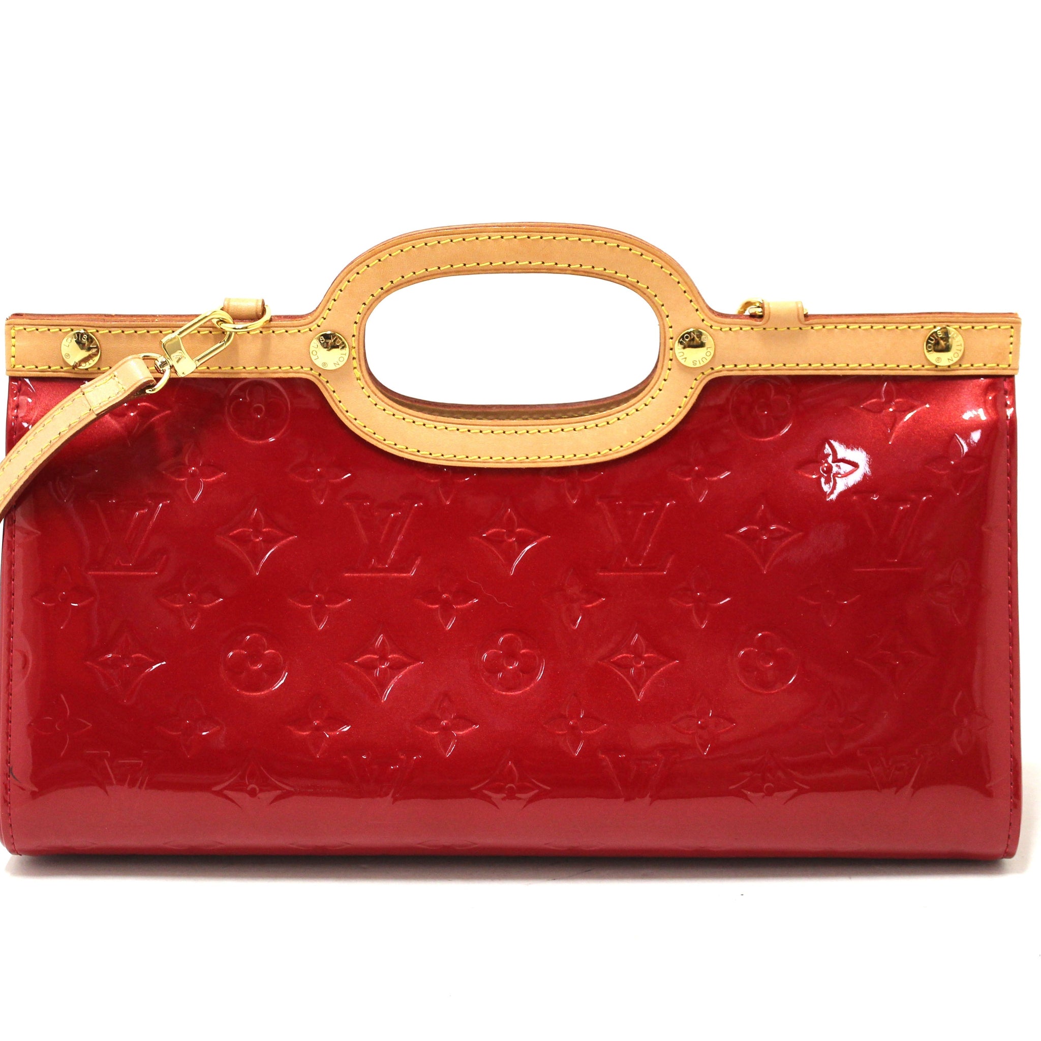 Louis Vuitton Red Monogram Vernis Leather Roxbury Drive Bag