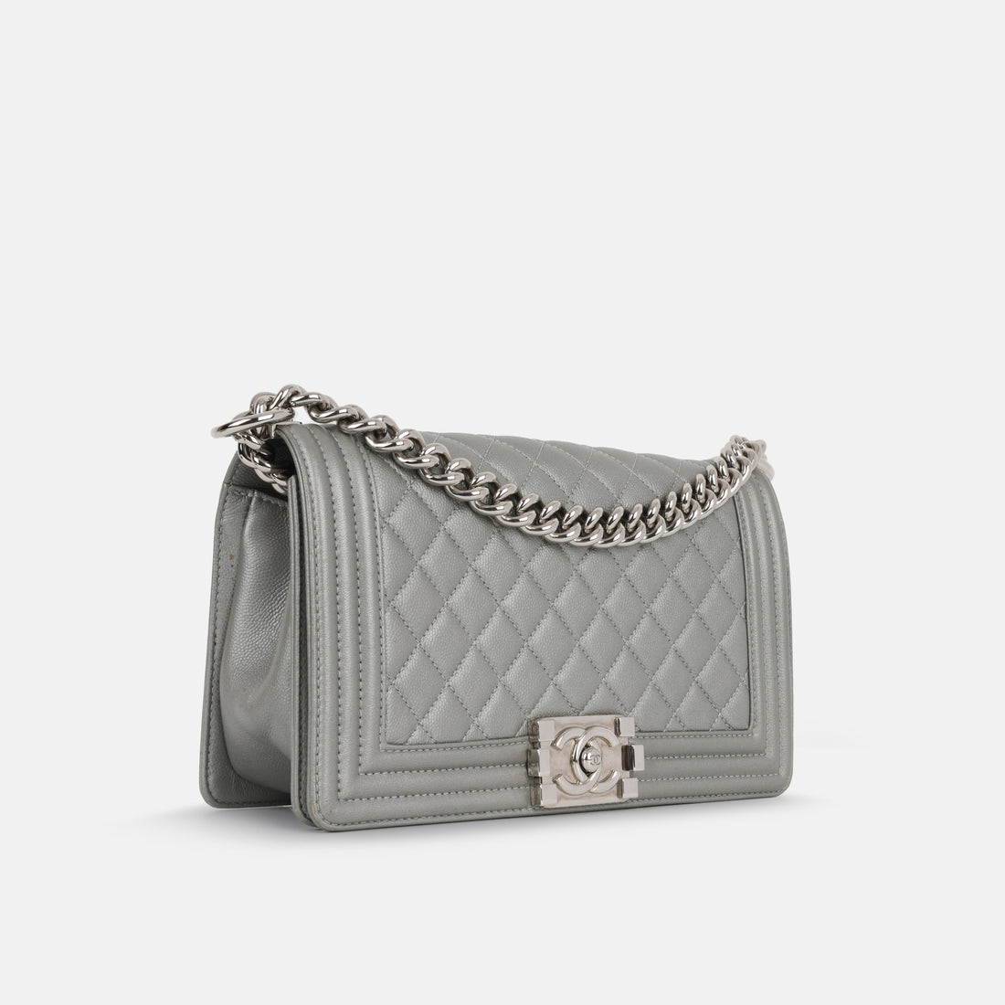Chanel Boy Bag Silver