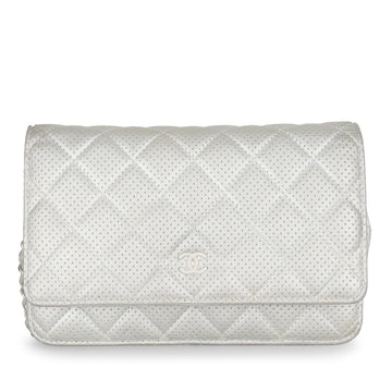 Chanel WOC Perforated Silver