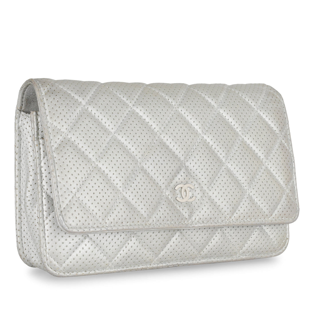 Chanel WOC Perforated Silver