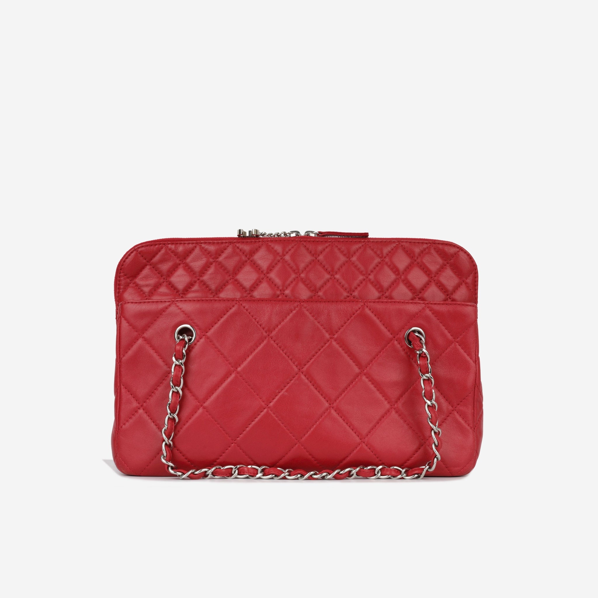 Chanel Zip Messenger Red Lambskin