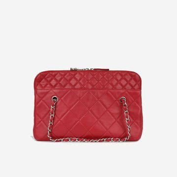 Chanel Zip Messenger Red Lambskin