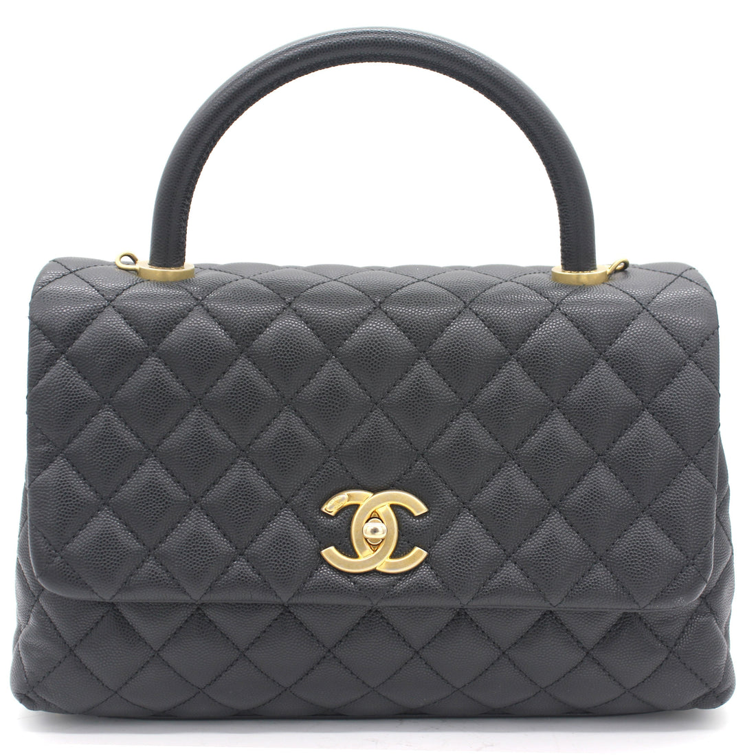 Chanel Caviar Quilted Coco Handle Flap Black
