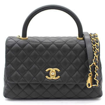Chanel Caviar Quilted Coco Handle Flap Black