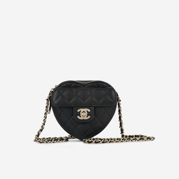 Chanel Small Heart Bag Black