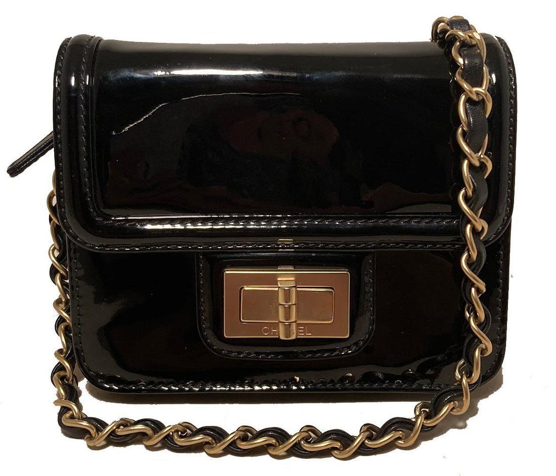 Top Quality Chanel Mini Black Patent Leather Classic Shoulder Bag