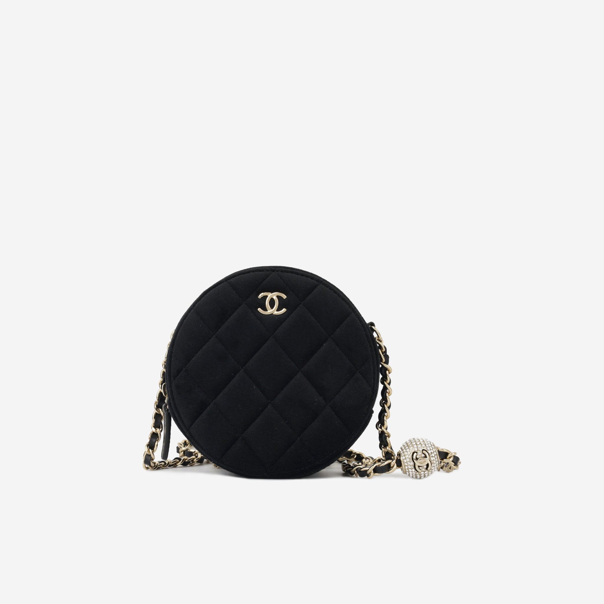 Chanel Velvet Quilted Clutch on Chain