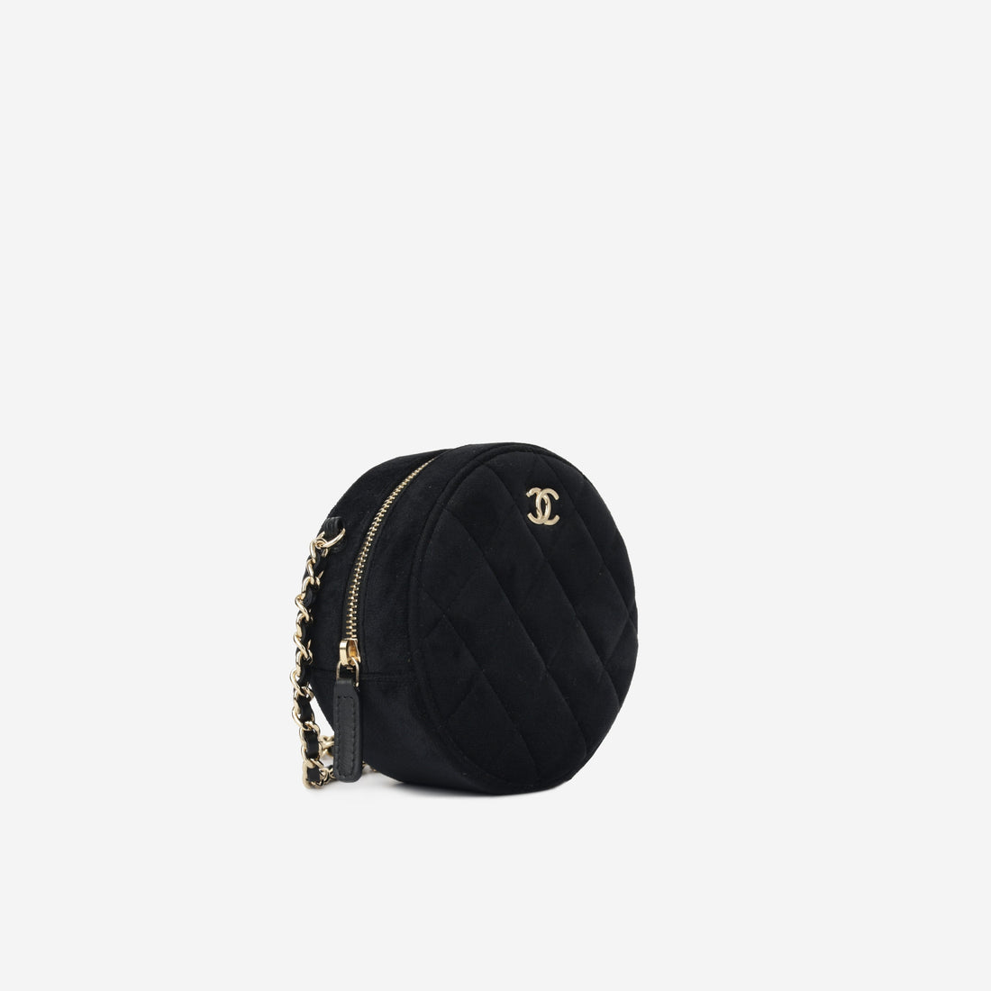 Chanel Velvet Quilted Clutch on Chain