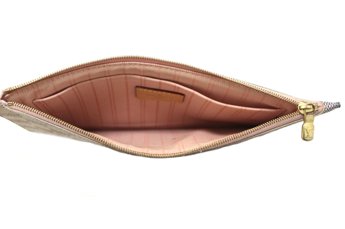 Louis Vuitton Damier Azur Canvas Neverfull Pouch Pochette