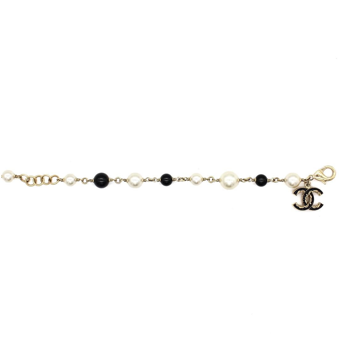 Chanel Pearl Beaded CC Bracelet Black