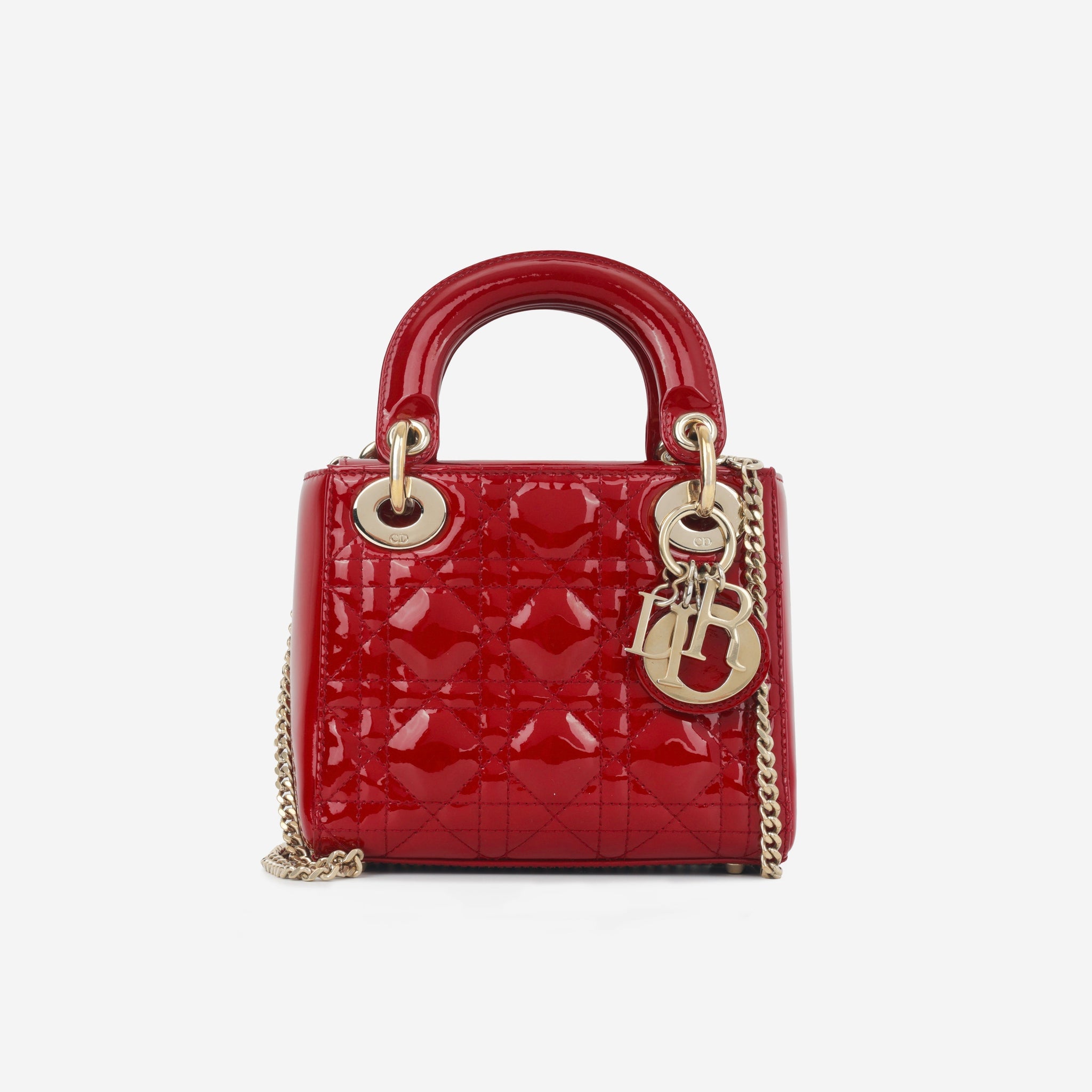 Christian Dior Mini Lady Dior Red Patent