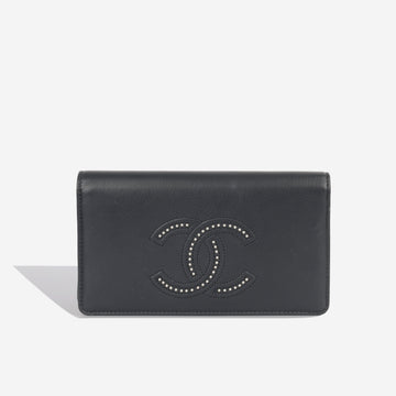 Chanel CC Studded Wallet Black