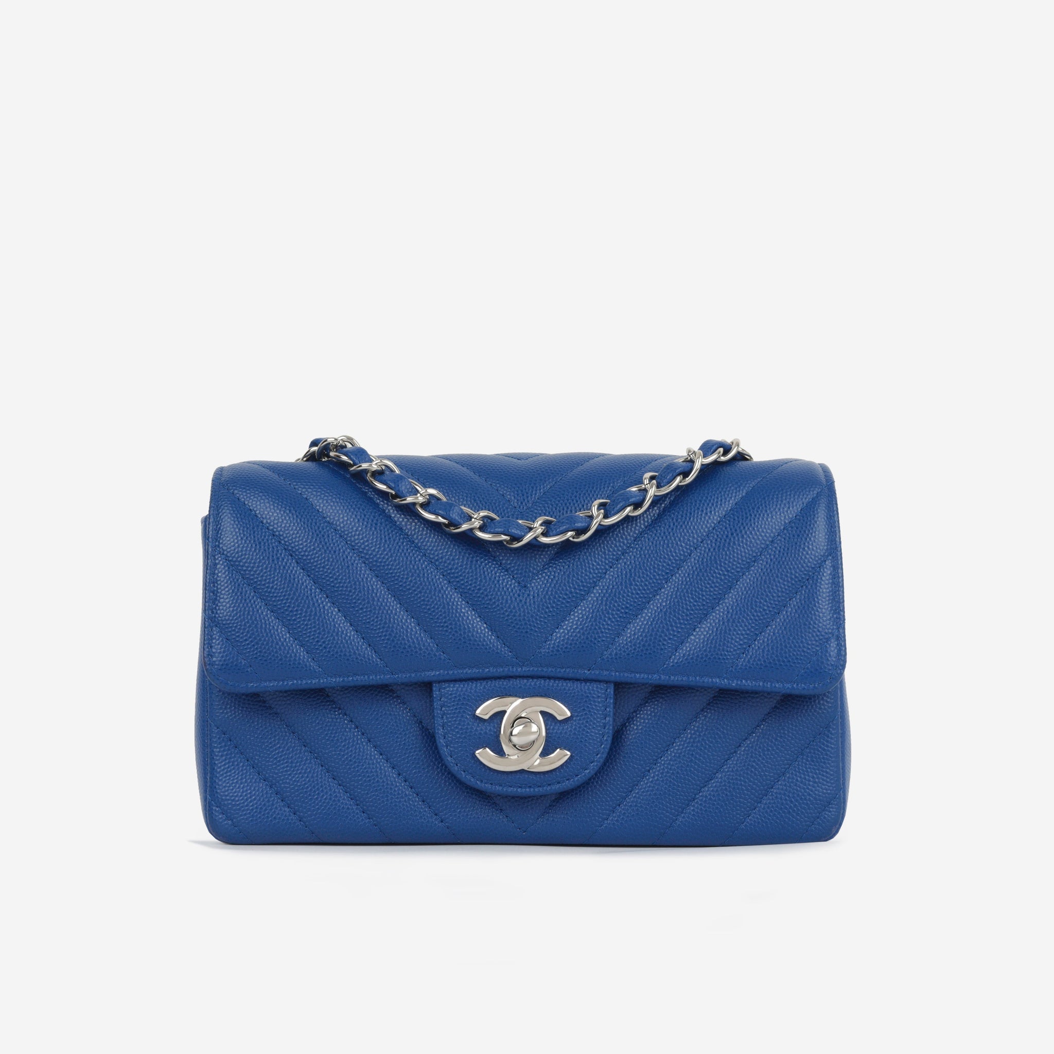 Chanel Mini Rectangular Blue Chevron