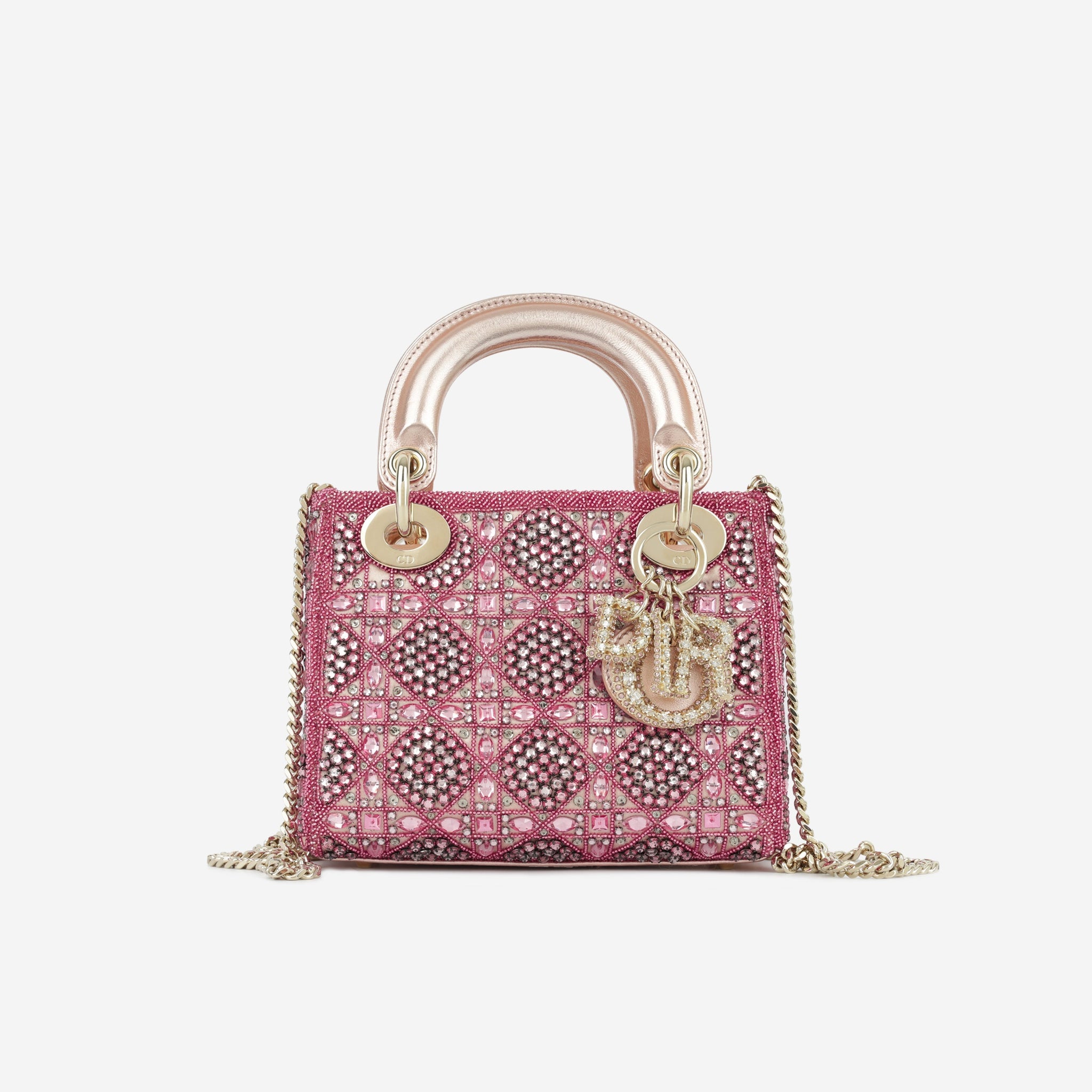 Christian Dior Mini Lady Dior Pink Crystal Beaded
