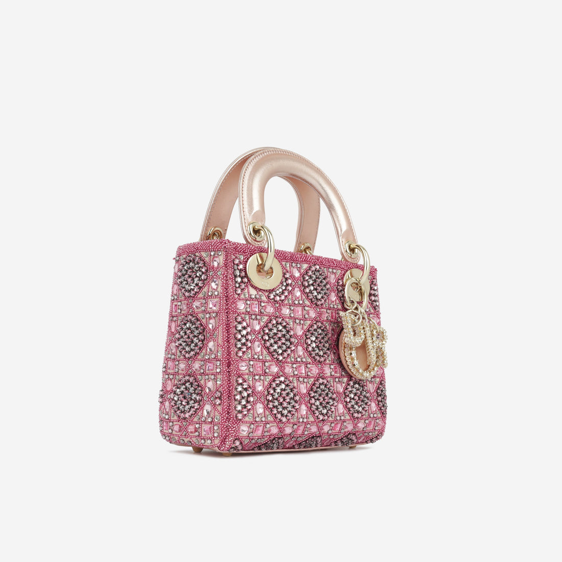 Christian Dior Mini Lady Dior Pink Crystal Beaded