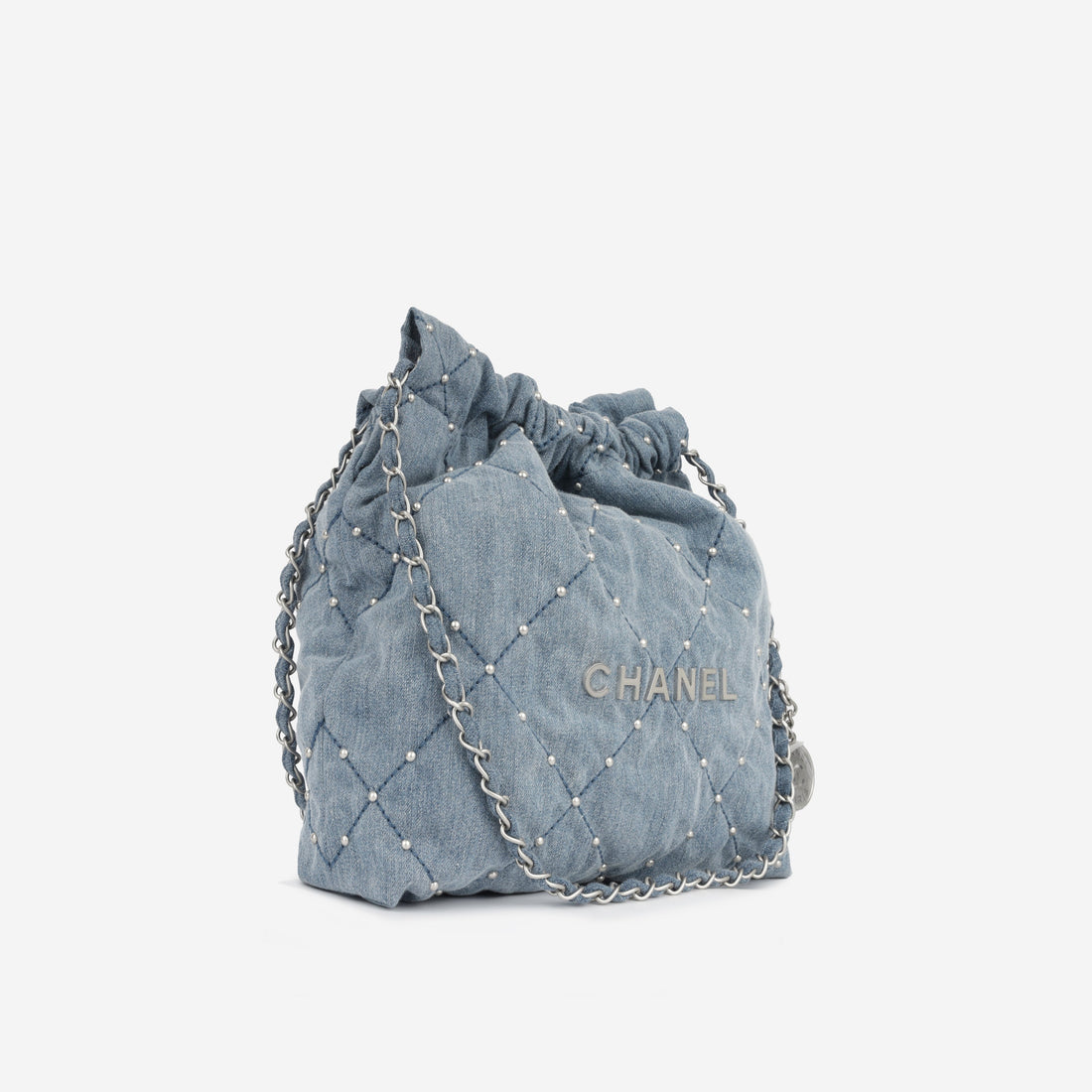 Chanel Small 22 Tote Blue denim