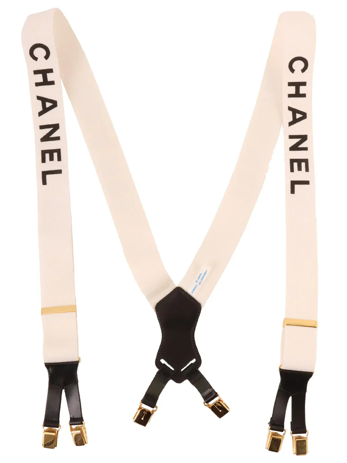 Top Quality Chanel Logo Suspenders White