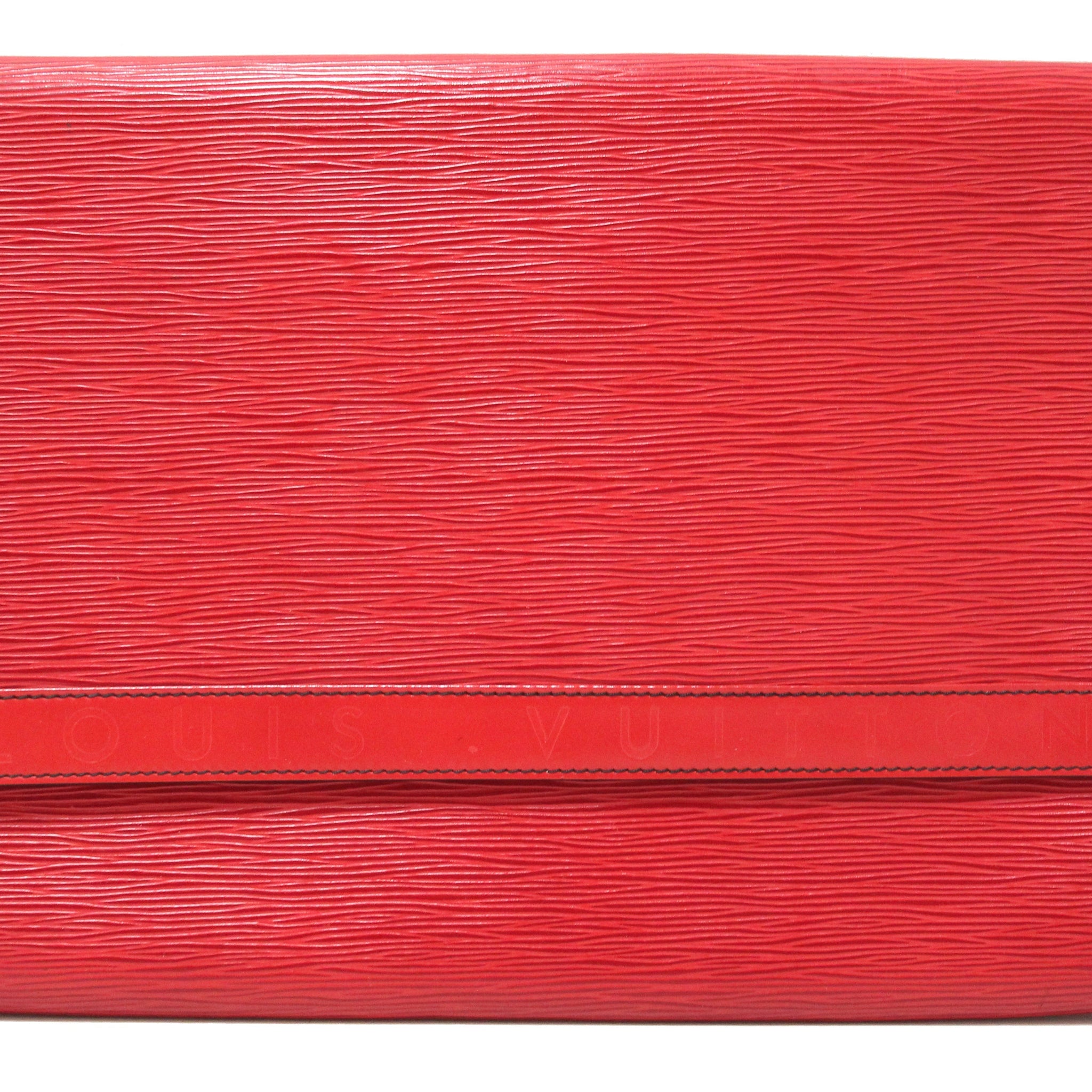 Louis Vuitton Red Epi Leather Pochette Business Portfolio Flap Clutch