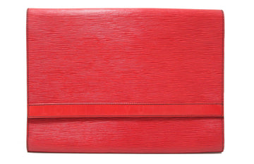 Louis Vuitton Red Epi Leather Pochette Business Portfolio Flap Clutch