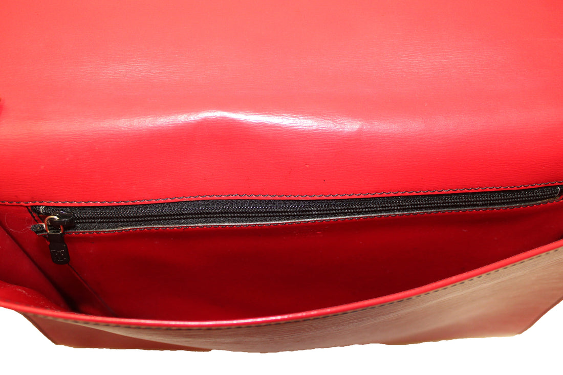 Louis Vuitton Red Epi Leather Pochette Business Portfolio Flap Clutch