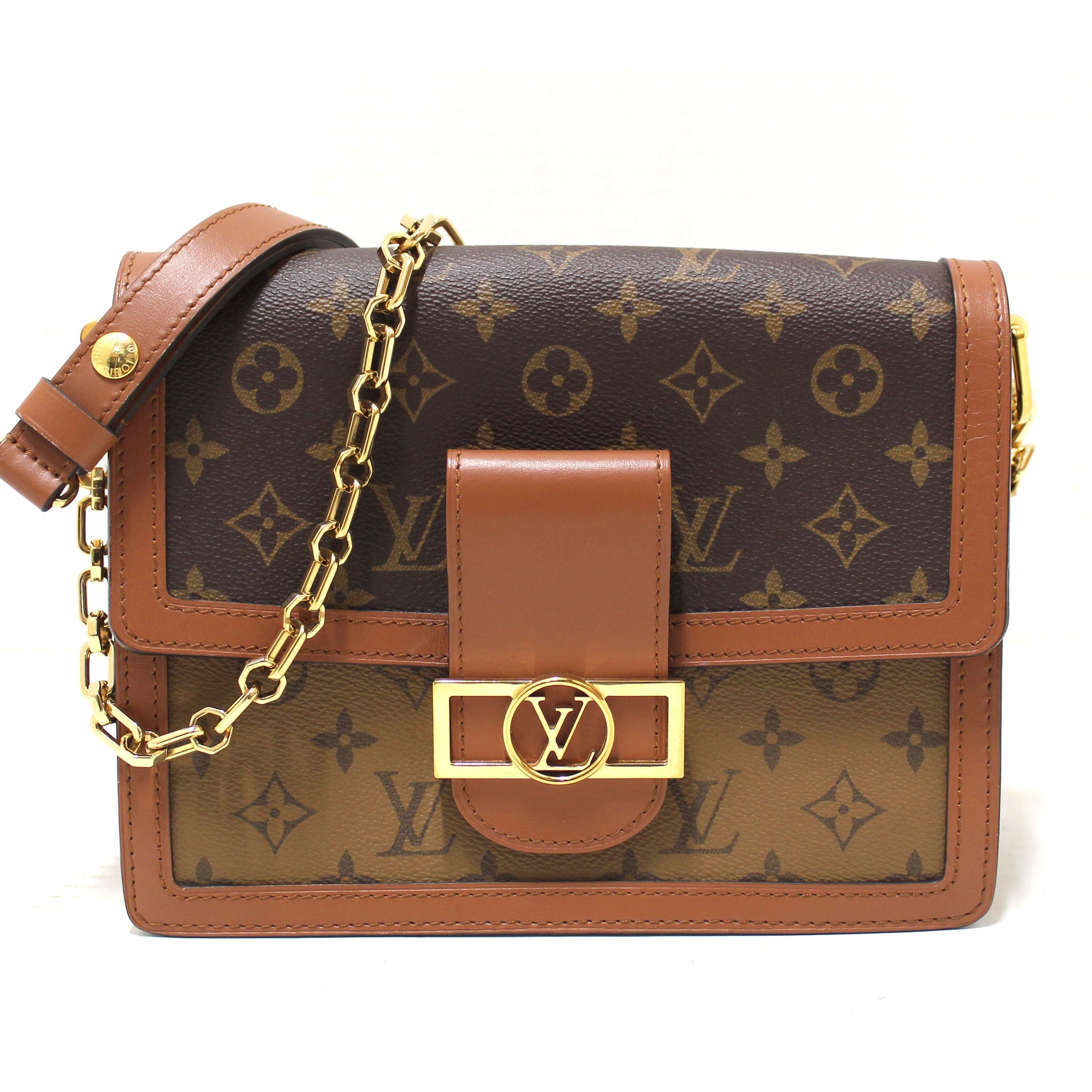 Louis Vuitton Classic Monogram/Monogram Reverse Canvas Dauphine MM Shoulder Bag