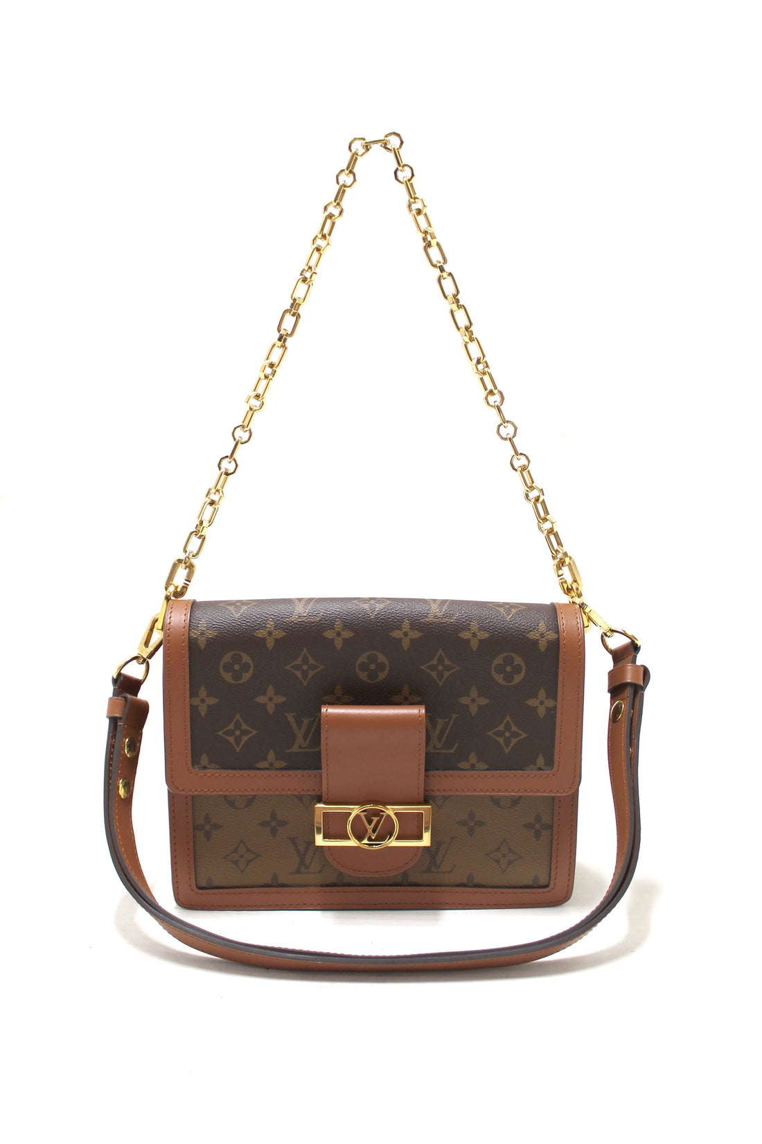 Louis Vuitton Classic Monogram/Monogram Reverse Canvas Dauphine MM Shoulder Bag