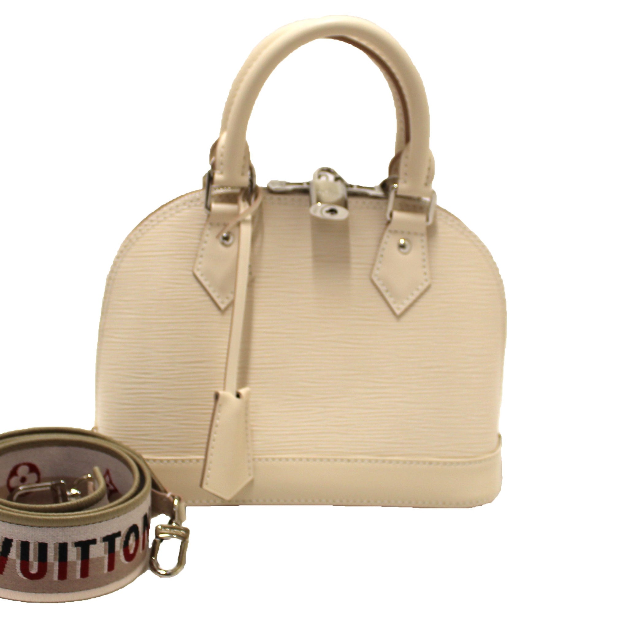 Louis Vuitton Quartz White Leather Alma BB Hand/Crossbody Bag