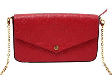 Louis Vuitton Red Monogram Empreinte Leather Felicie Pochette Bag
