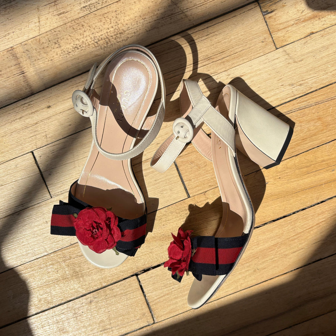 Gucci 'Rose Web' Heels - Women's 36.5